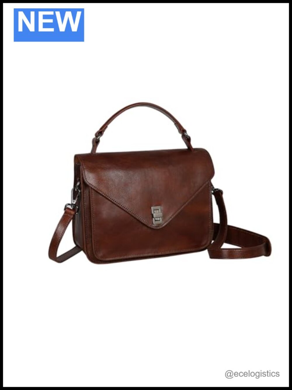 Genuine Leather Satchel Handbag Women Crossbody Shoulder Bag Vintage